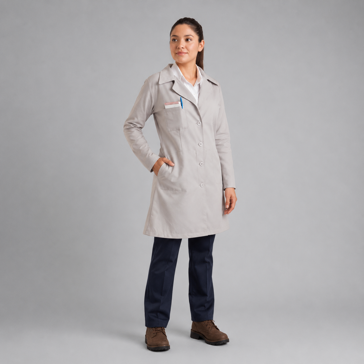 Bata clásica de gabardina para dama